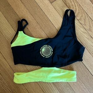 Poster Girls Sports Bra neon yellow and black